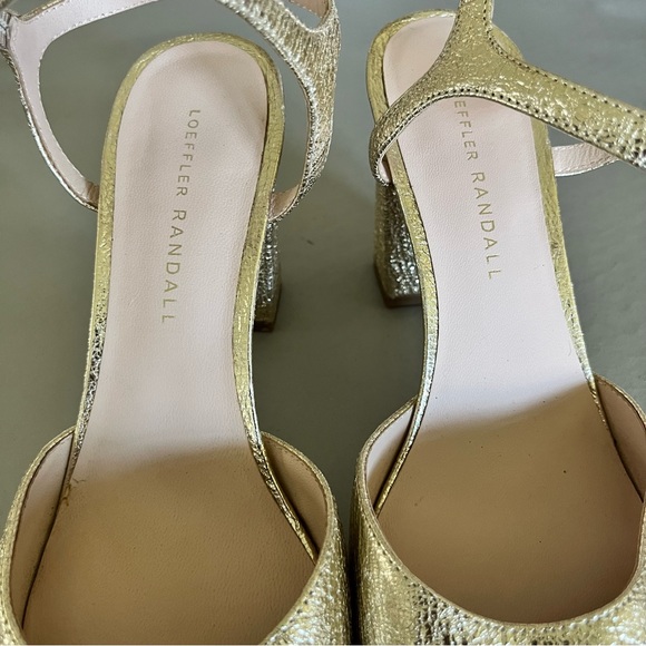 Loeffler Randall Leily Gold D'Orsay Block Heels - Picture 8 of 13